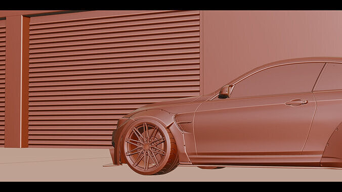 Urban Parking Low-poly 3D model 6