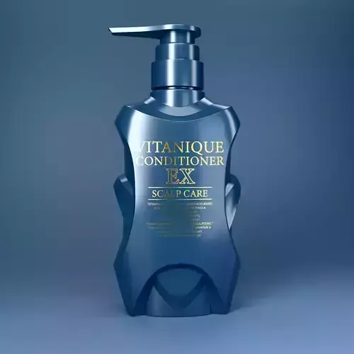 Clean Stylized Shampoo Bottle Low Poly 3D Cosmetic Model