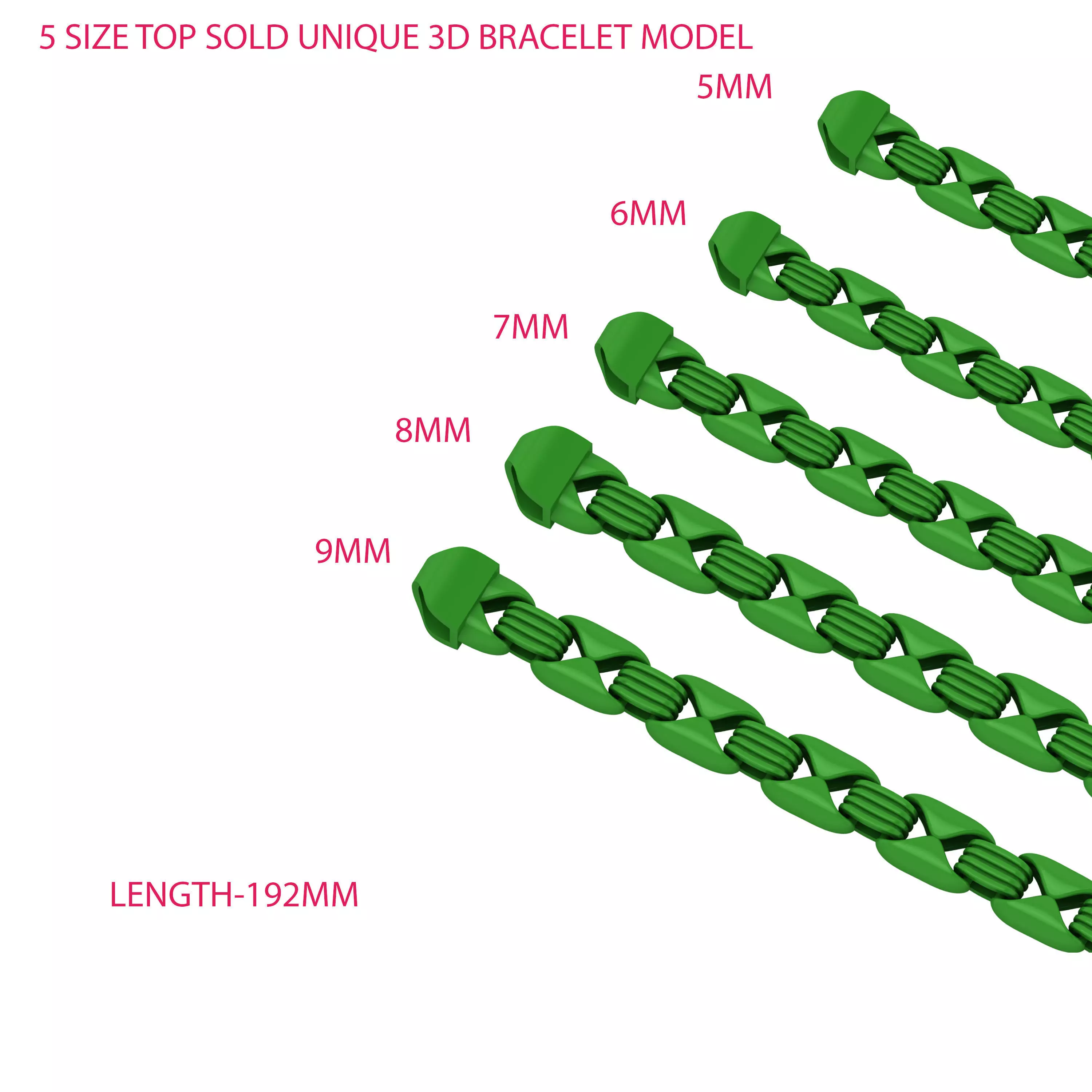 5 SIZE STRICK TOP SOLD UNIQUE 3D BRACELET MODEL 3D Model Collection_0