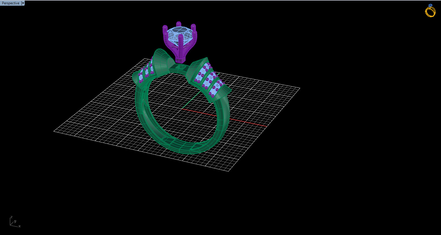 Solitaire Ring 05 3D print model_5
