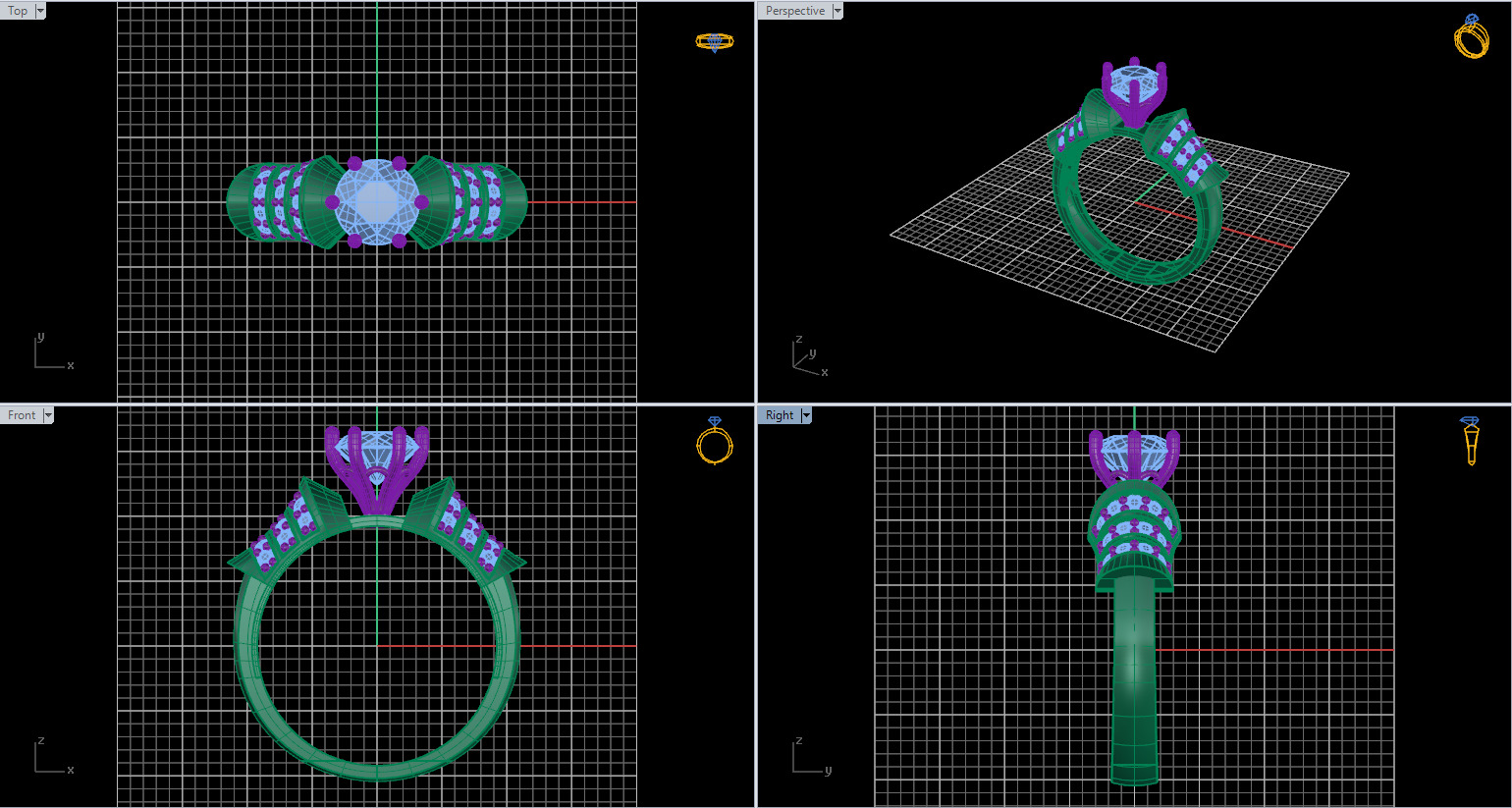 Solitaire Ring 05 3D print model_1