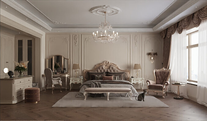 French-style bedroom 3D model