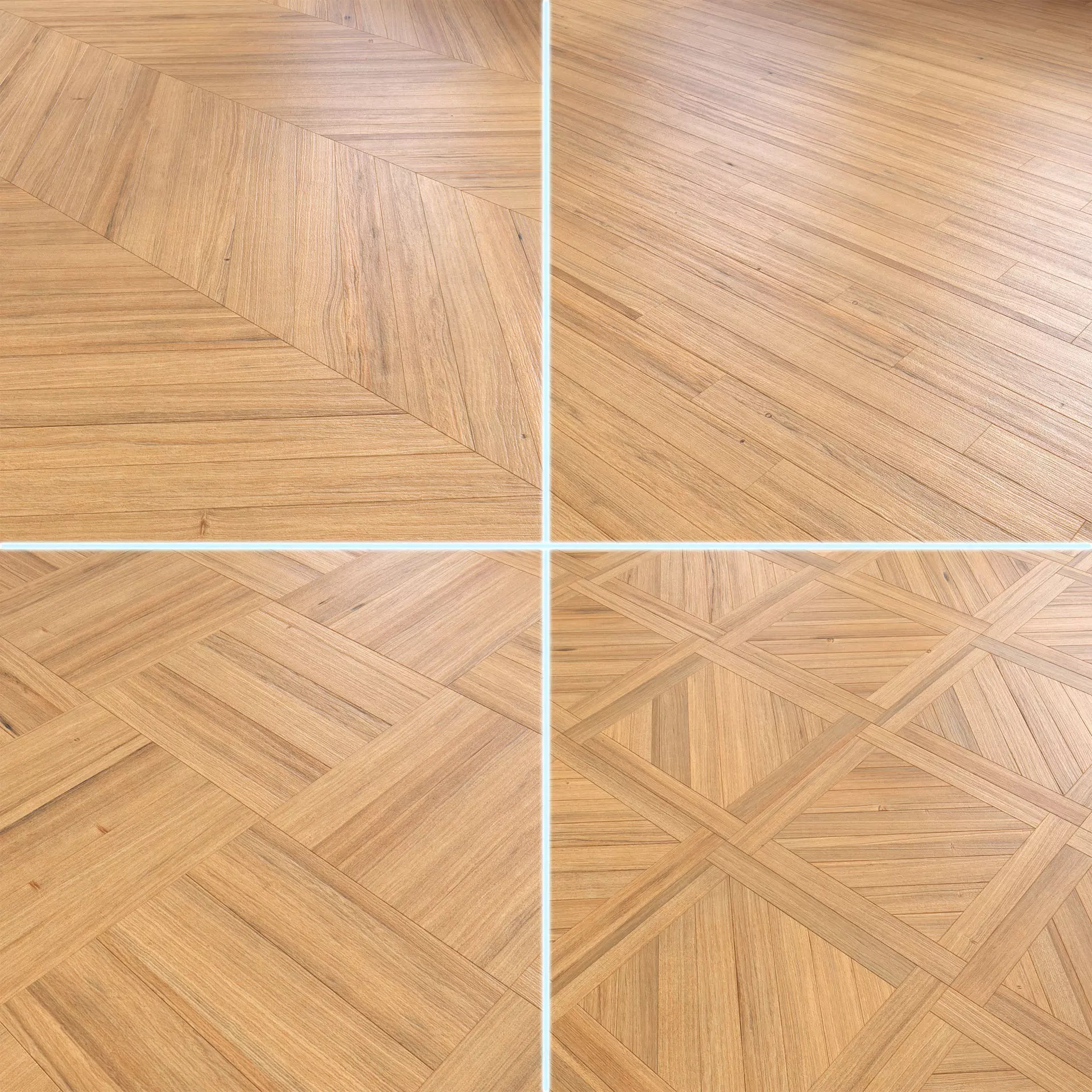 Parquet - Laminate - Wooden floor 4 in 1 Low-poly 3D model_0