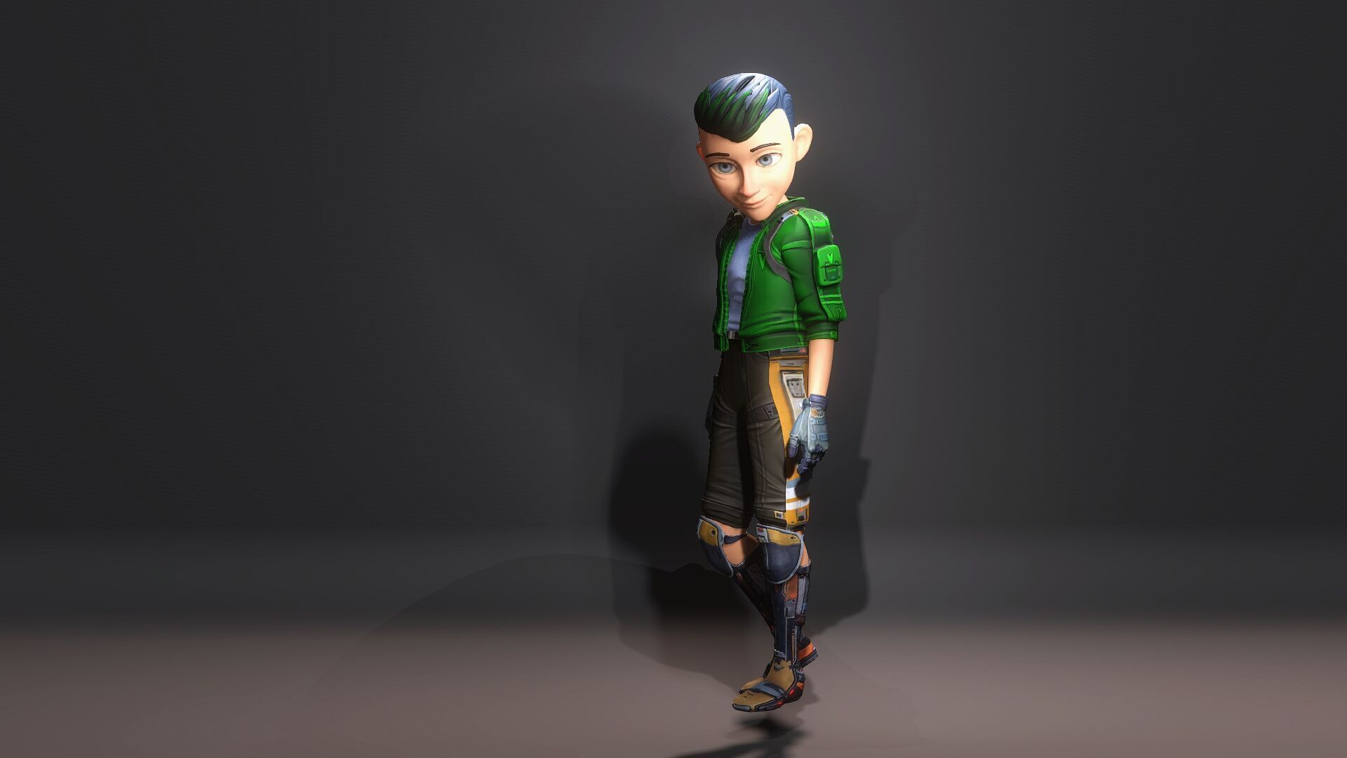 Gaming boy Low-poly 3D model_5