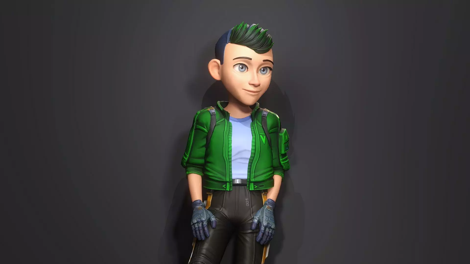 Gaming boy Low-poly 3D model_0