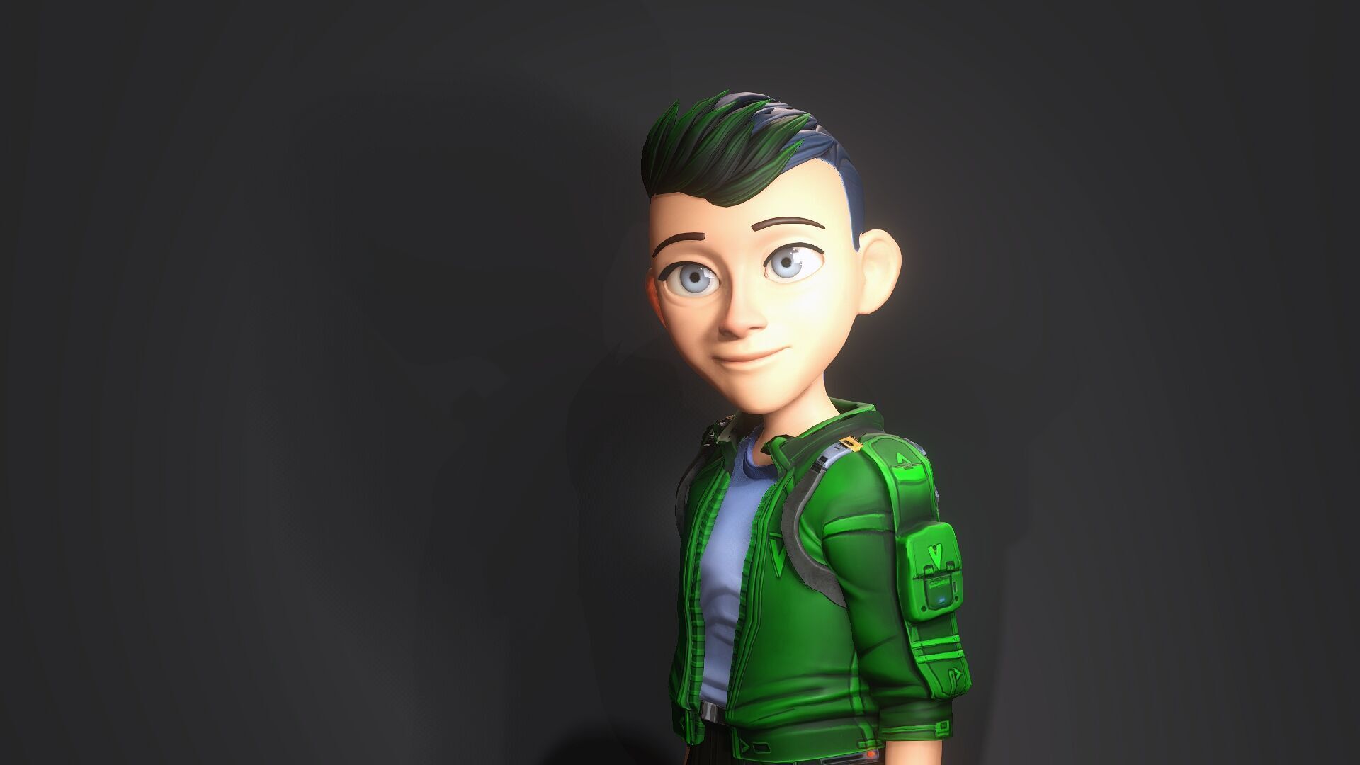 Gaming boy Low-poly 3D model_6