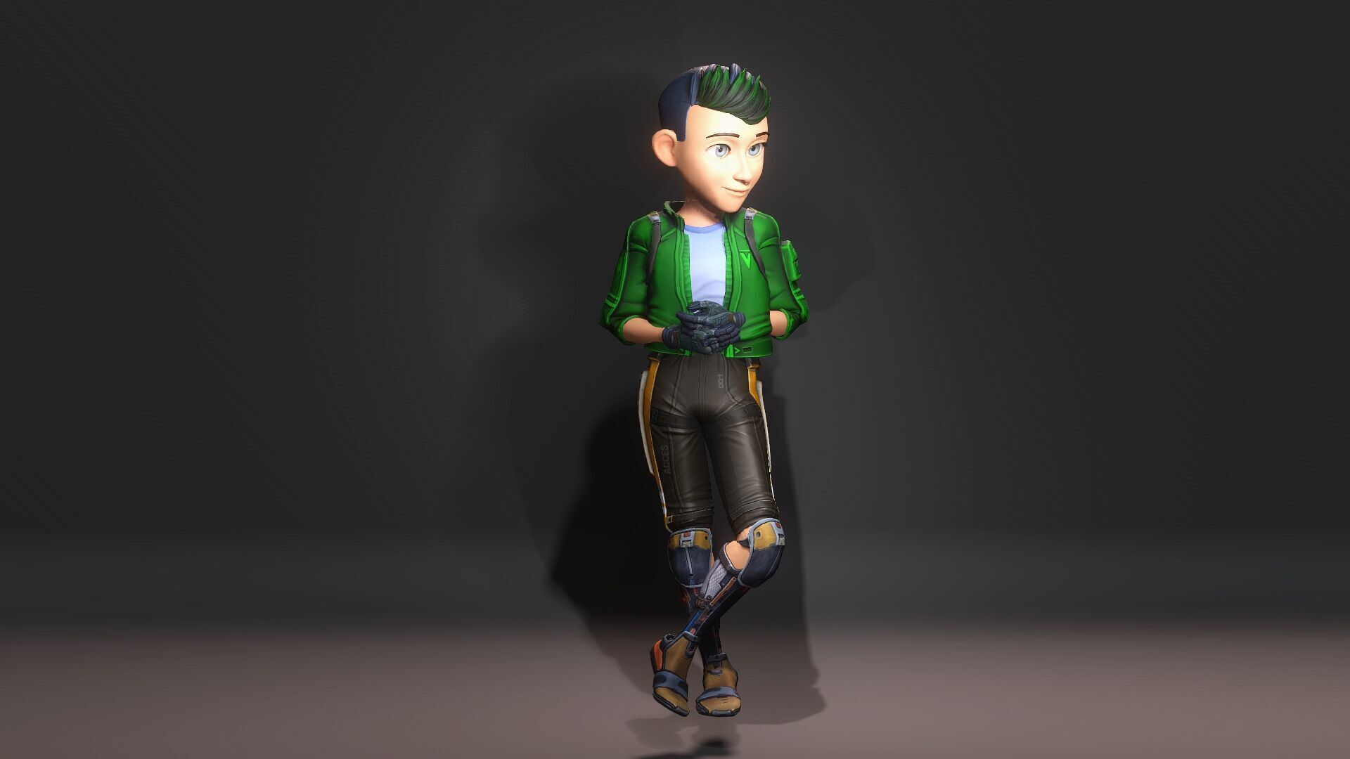 Gaming boy Low-poly 3D model_7