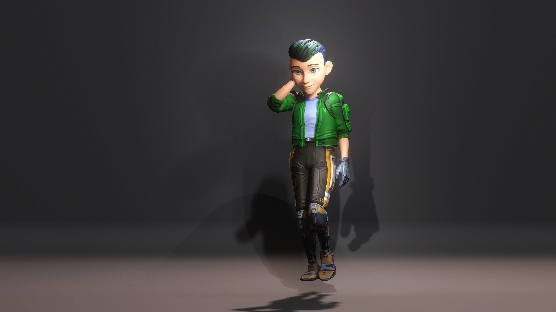 Gaming boy Low-poly 3D model_4