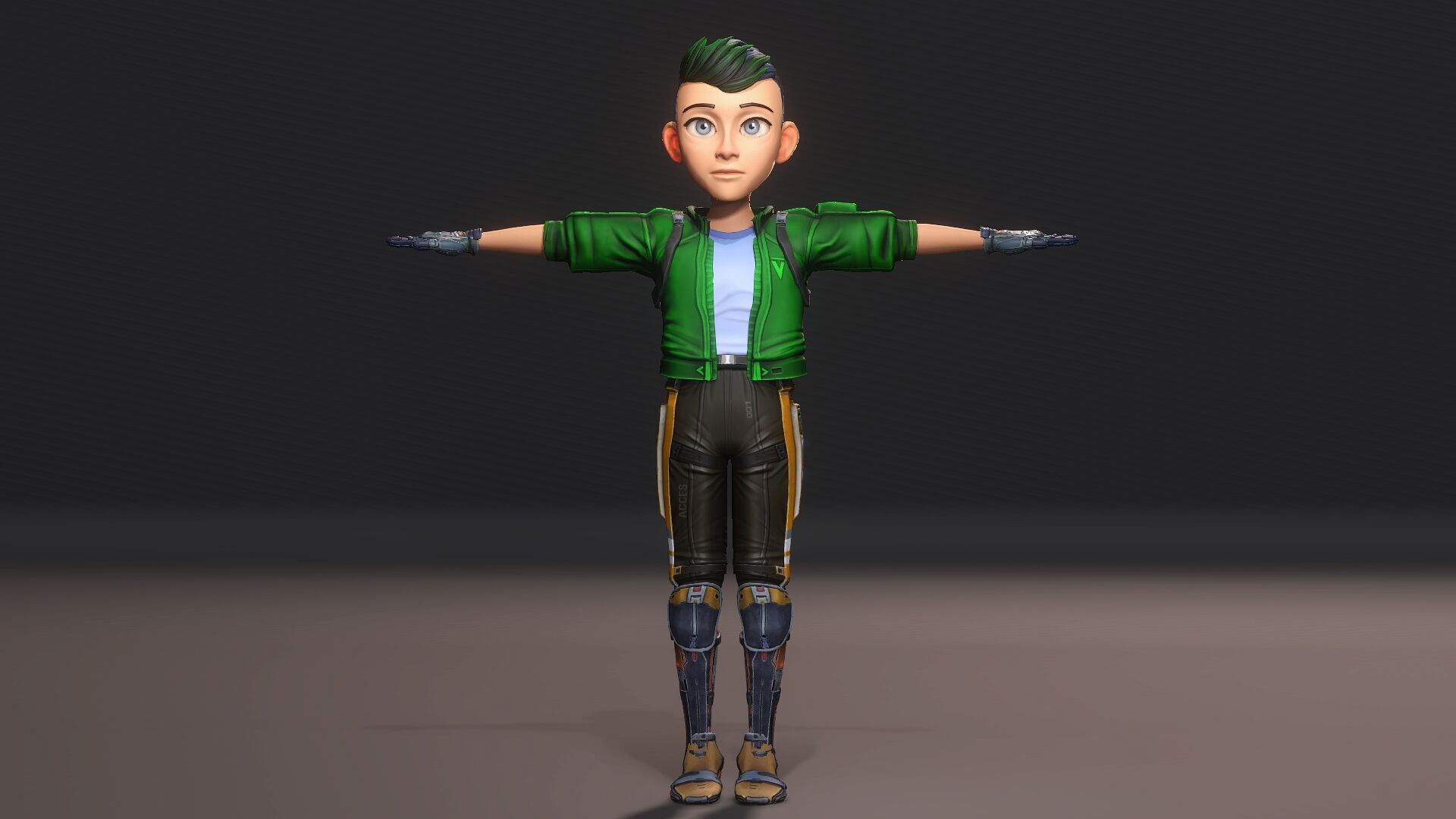 Gaming boy Low-poly 3D model_1