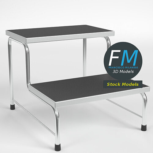 Two-step medical examination stool 3D model