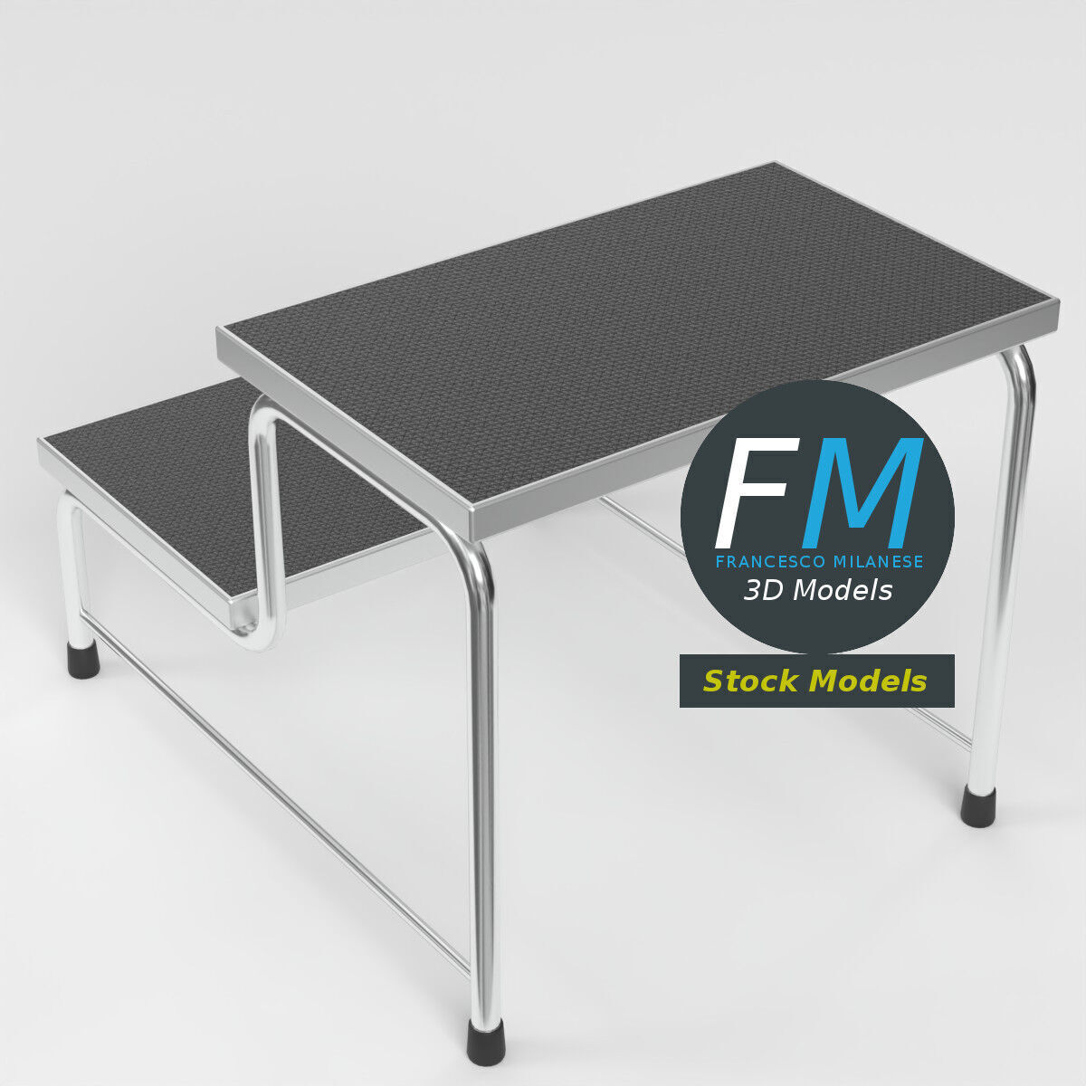 Two-step medical examination stool 3D model_2