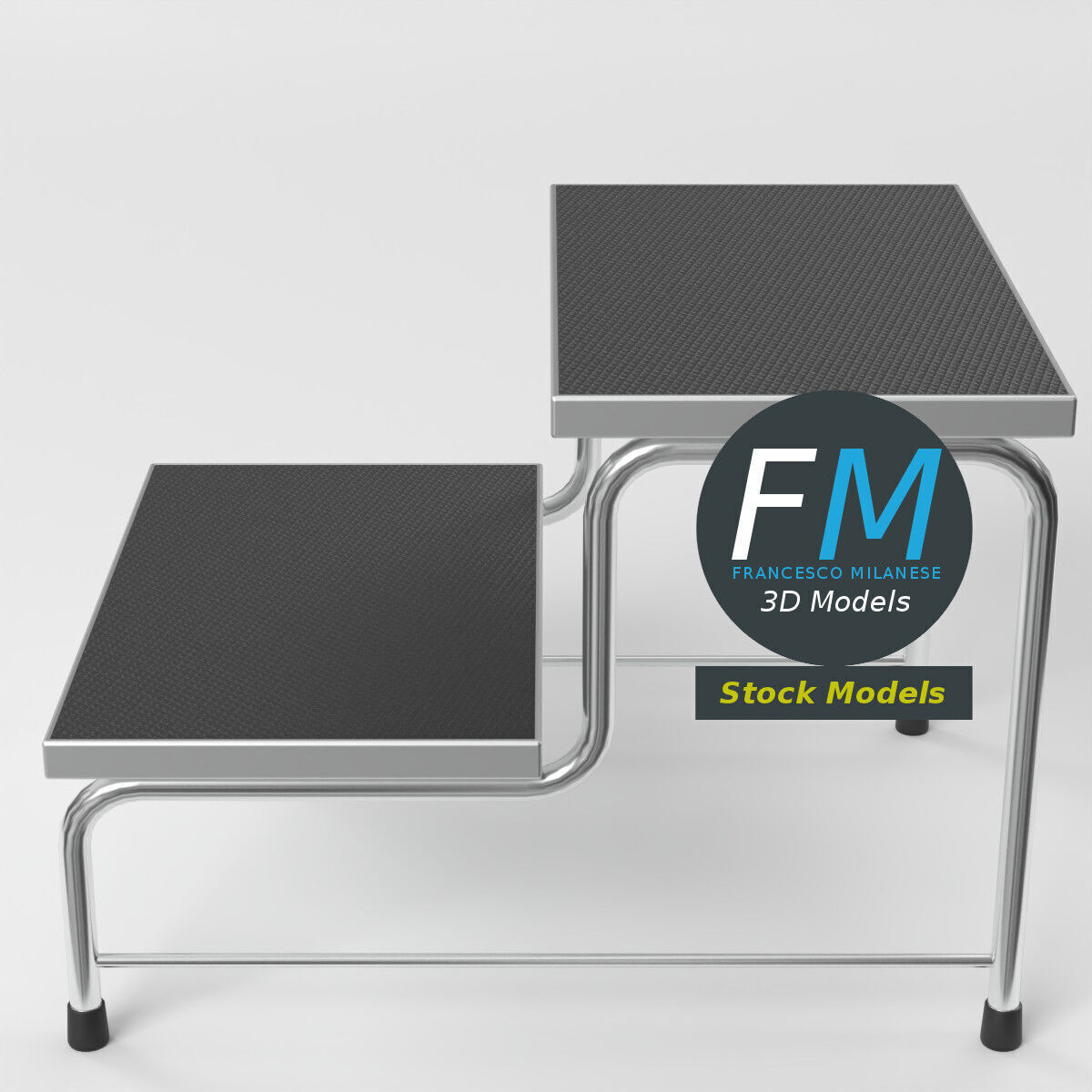 Two-step medical examination stool 3D model_5