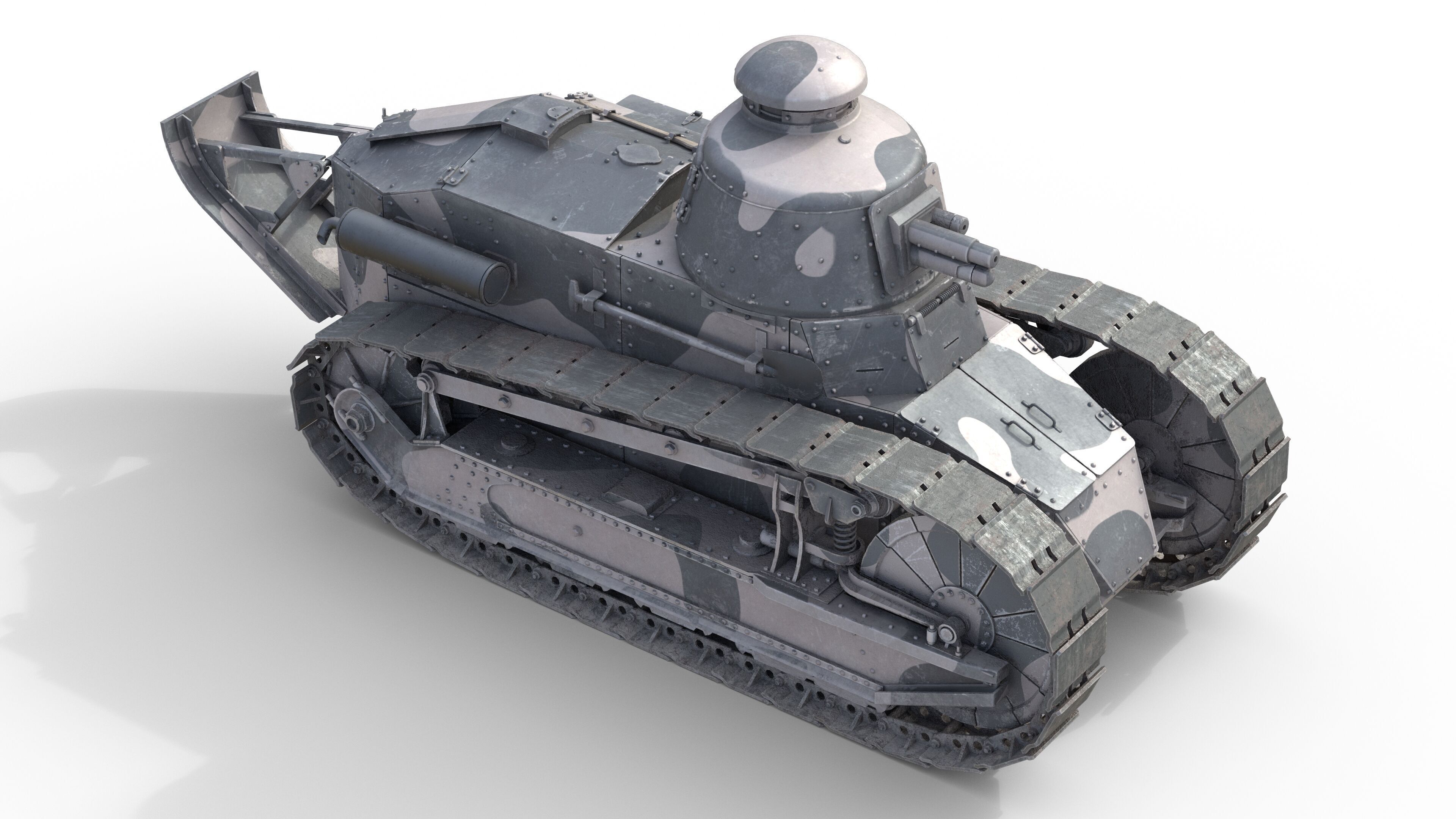 Renault FT17 Light Tank Low-poly 3D model_8