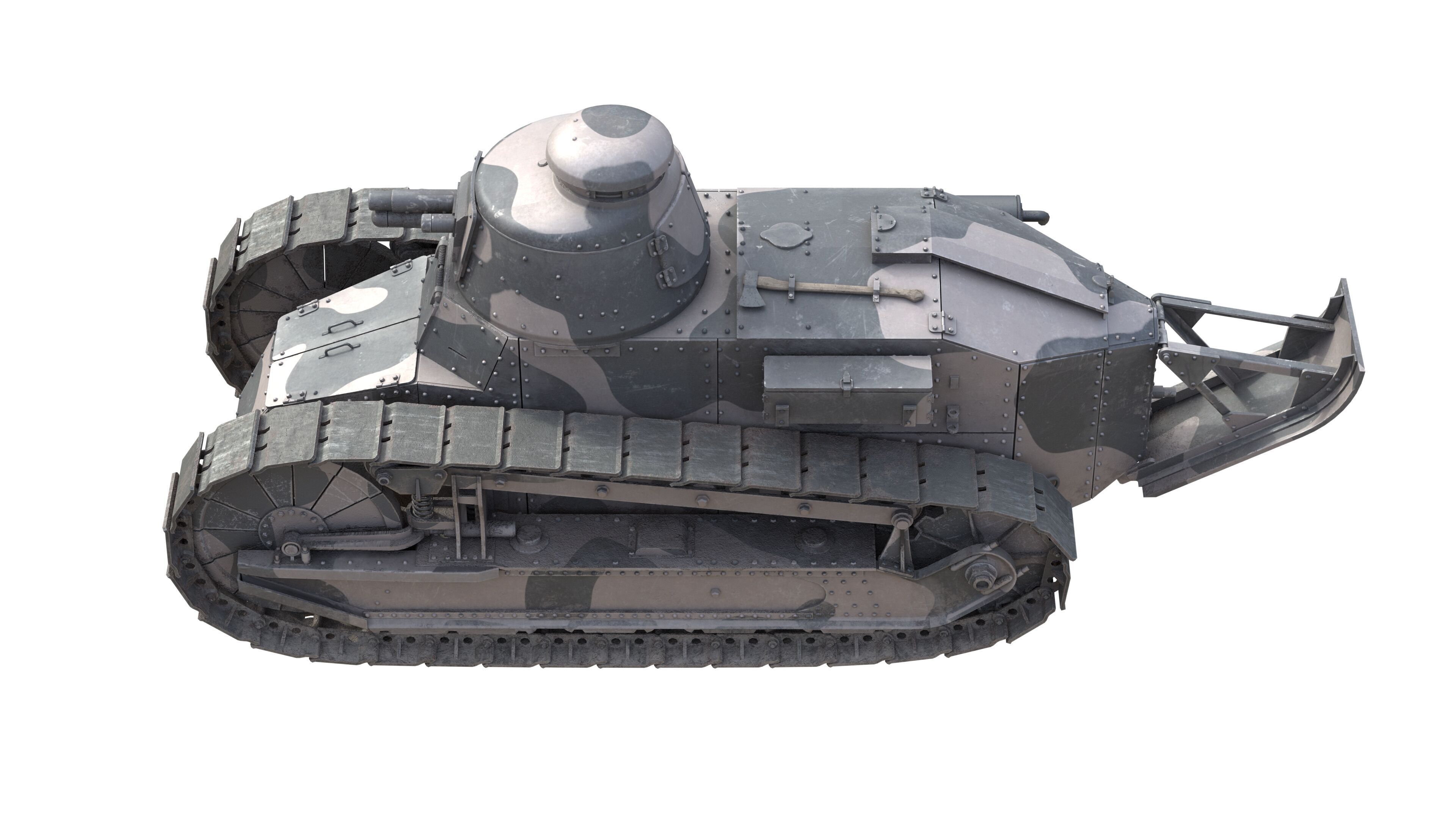 Renault FT17 Light Tank Low-poly 3D model_3