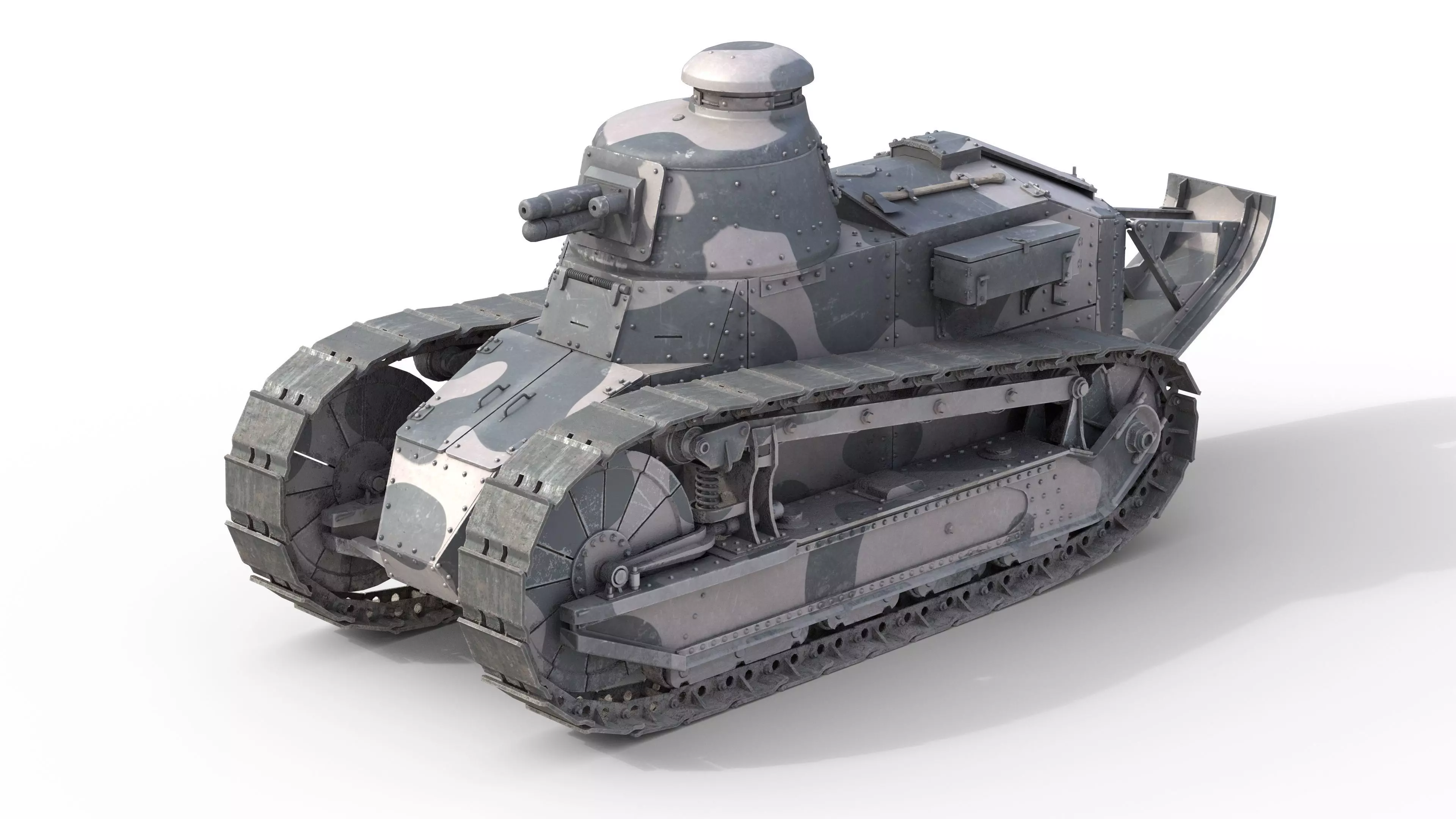 Renault FT17 Light Tank Low-poly 3D model_0