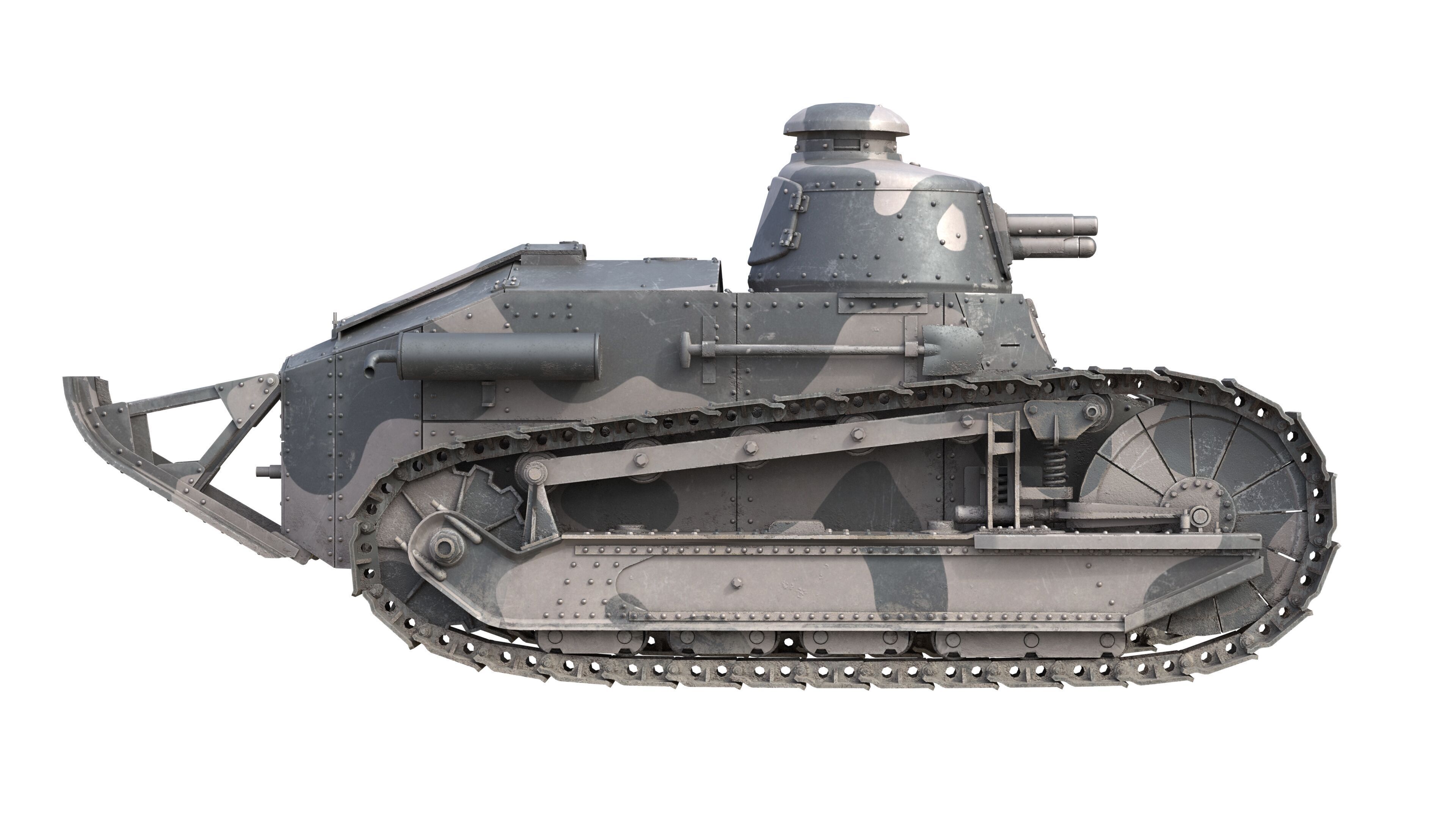 Renault FT17 Light Tank Low-poly 3D model_4