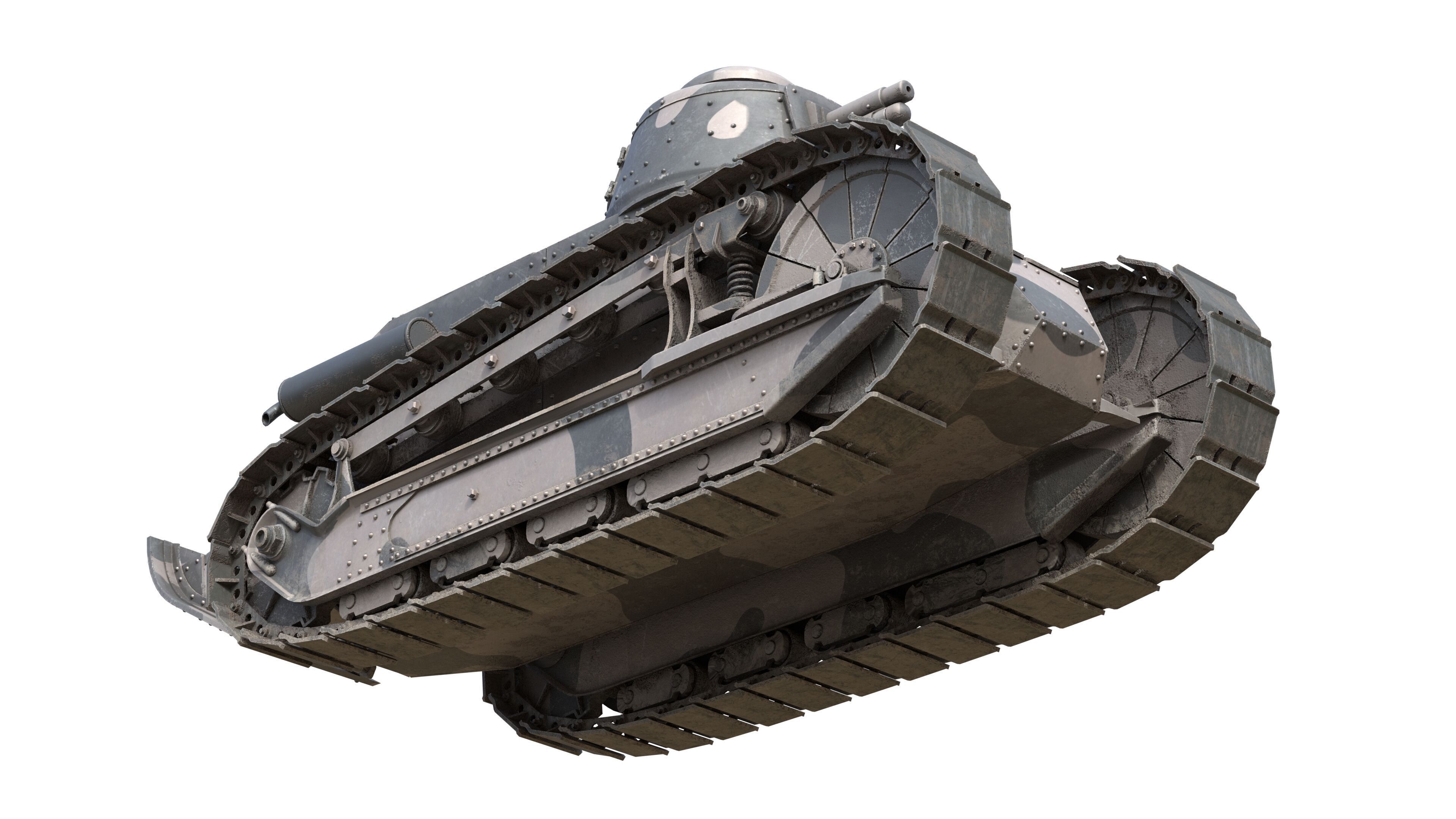 Renault FT17 Light Tank Low-poly 3D model_7