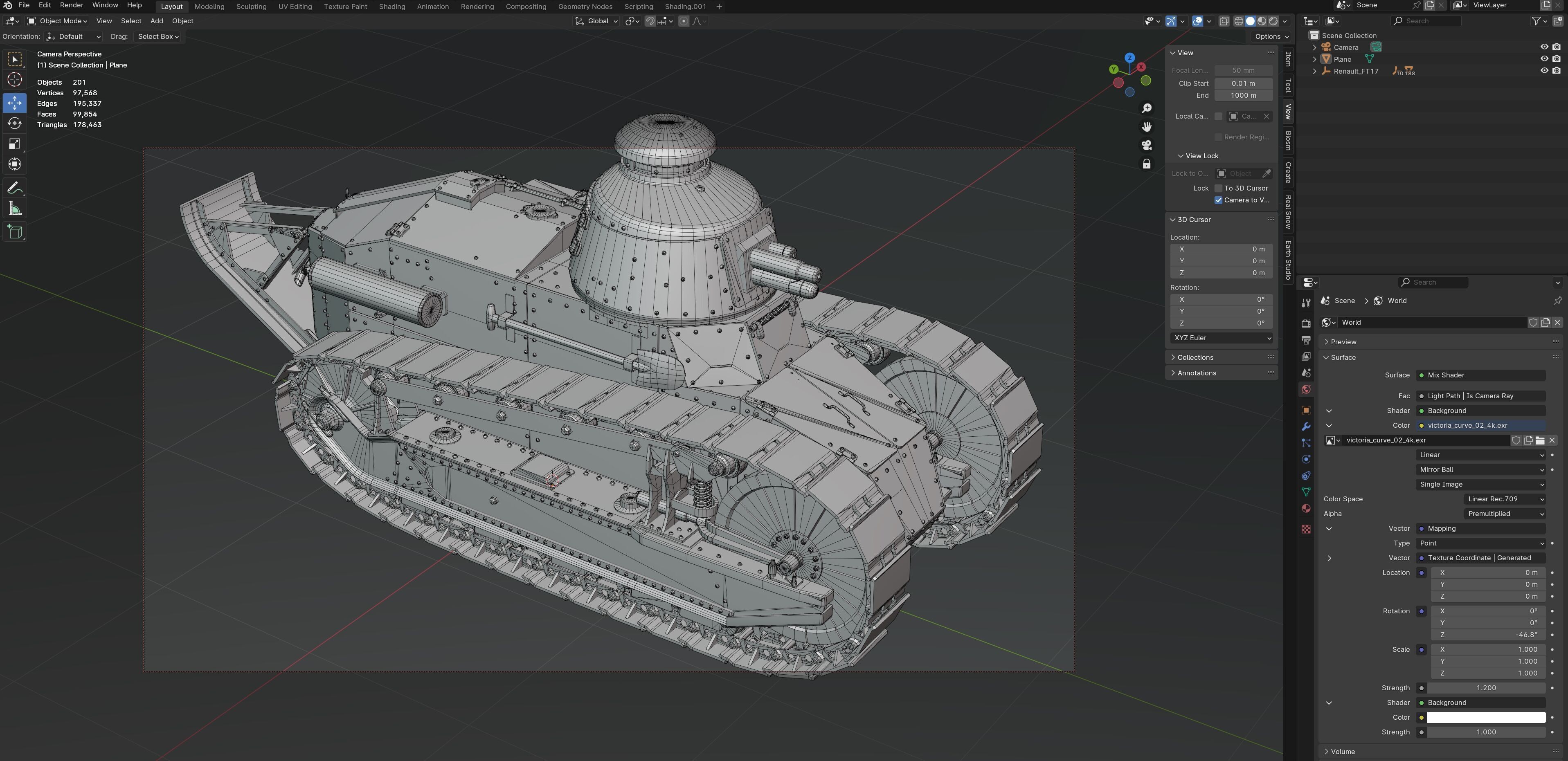 Renault FT17 Light Tank Low-poly 3D model_9