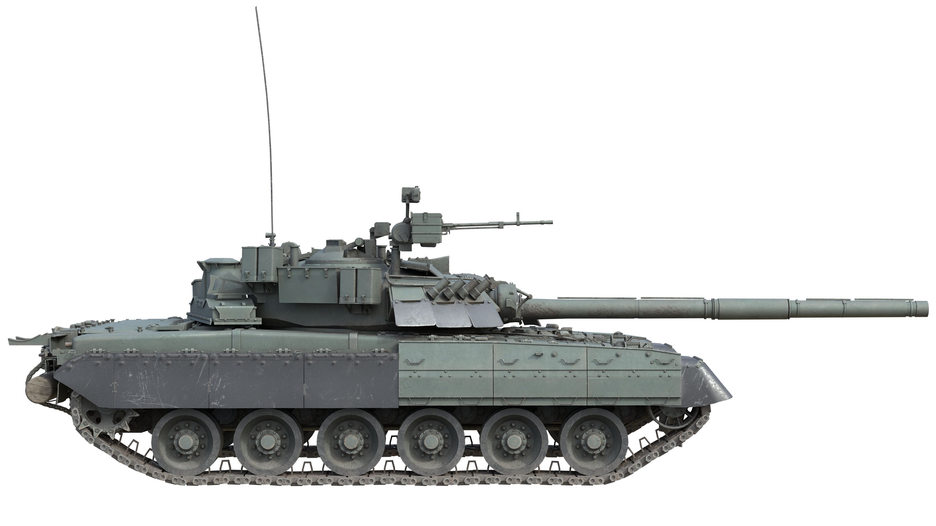 T 80U Main Battle Tank Low-poly 3D model_4
