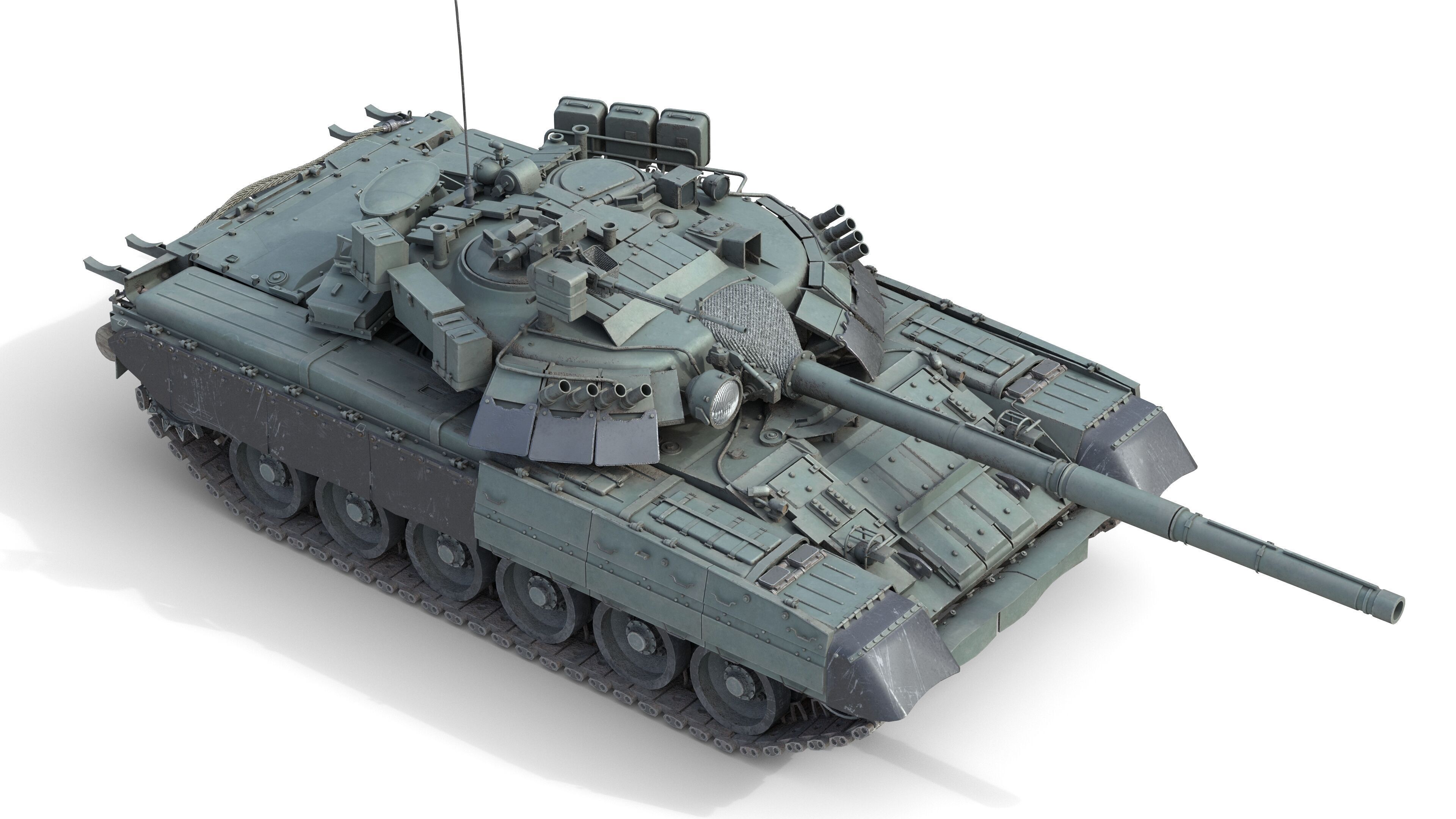 T 80U Main Battle Tank Low-poly 3D model_8