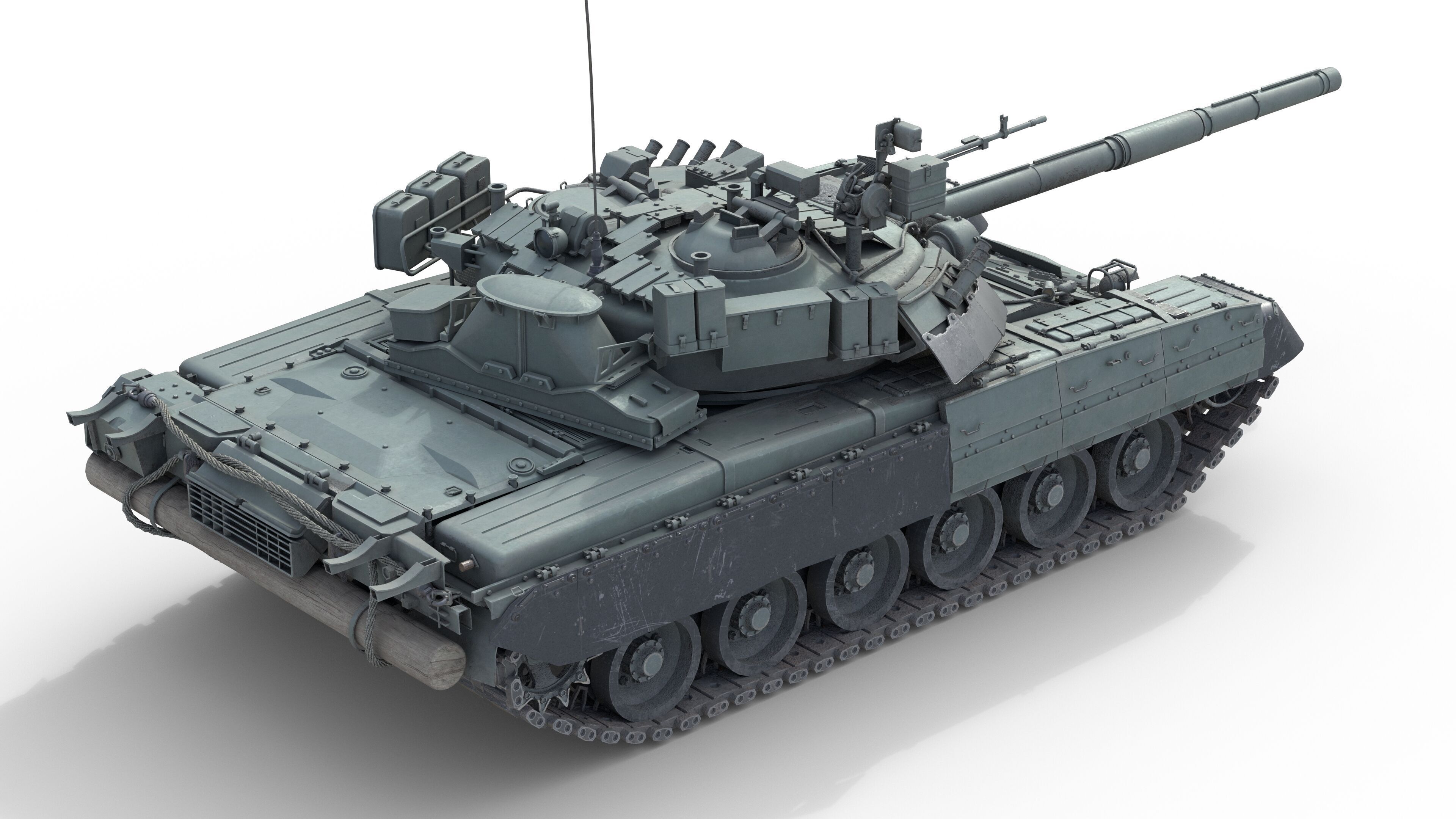 T 80U Main Battle Tank Low-poly 3D model_1