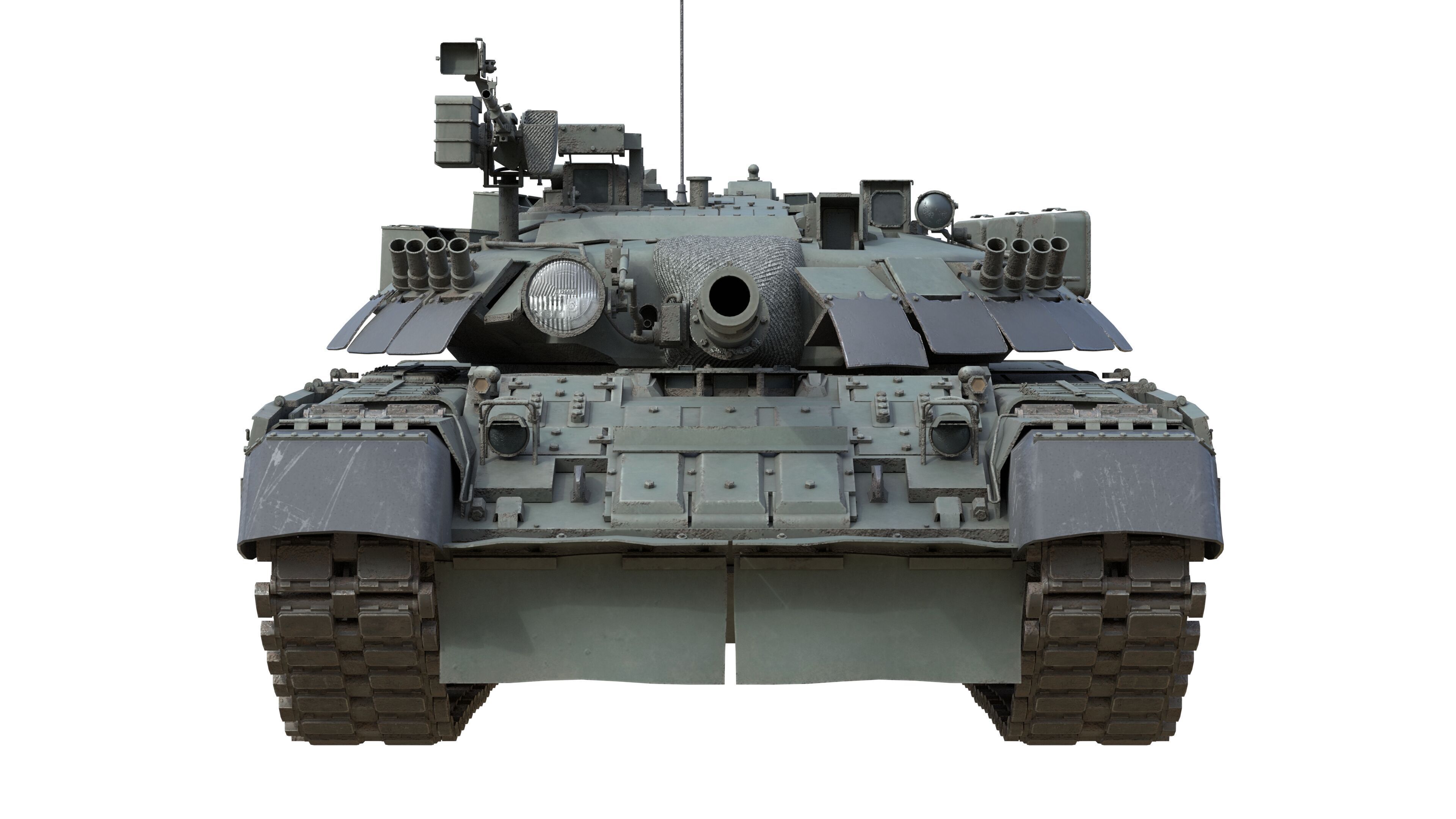 T 80U Main Battle Tank Low-poly 3D model_5