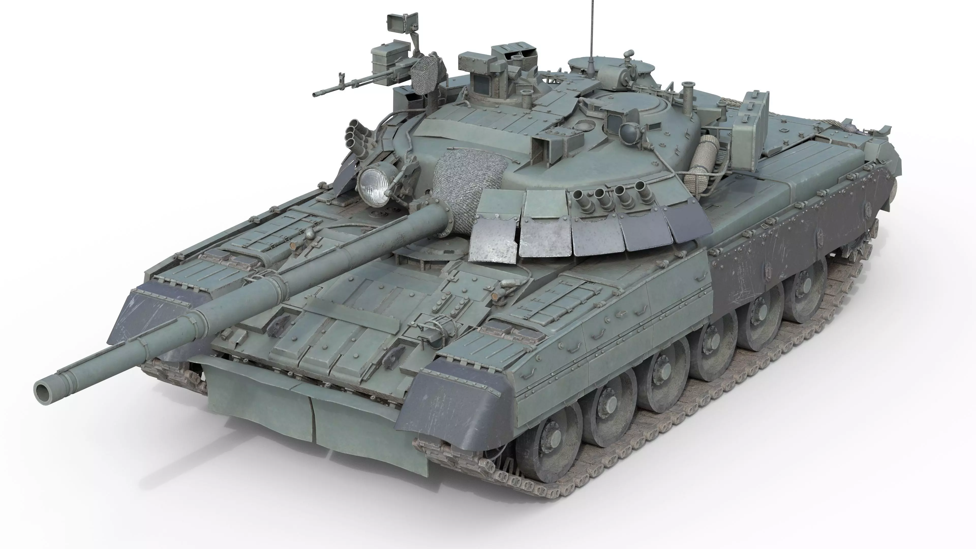 T 80U Main Battle Tank Low-poly 3D model_0