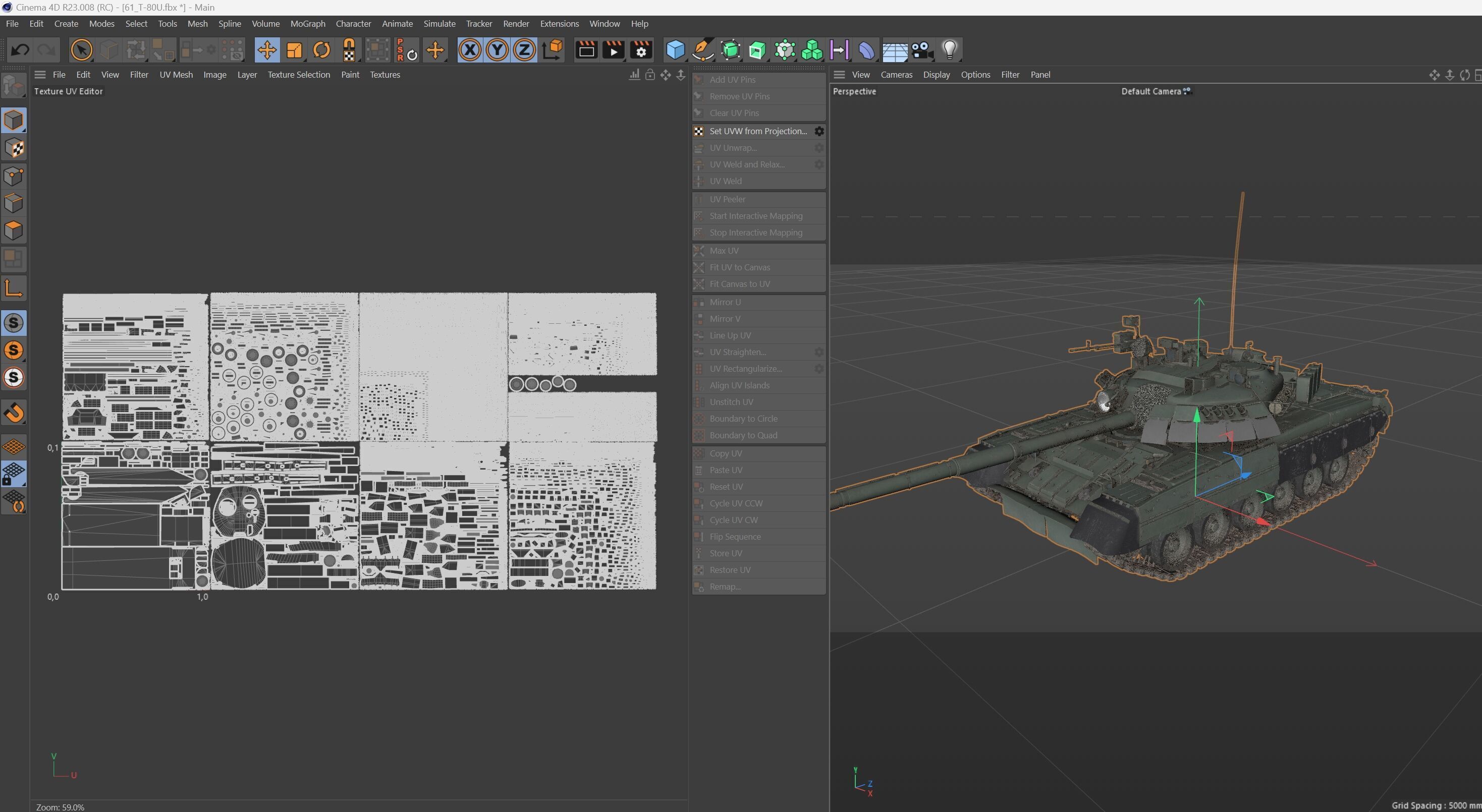 T 80U Main Battle Tank Low-poly 3D model_11