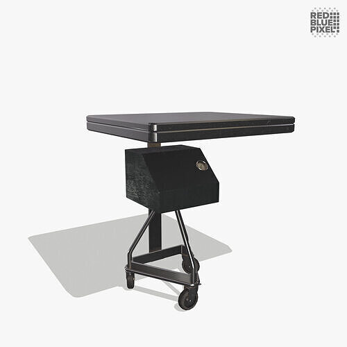 Hospital Monitor Cart Low-poly 3D model