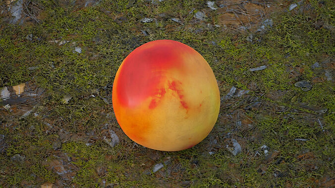 Peach Free low-poly 3D model