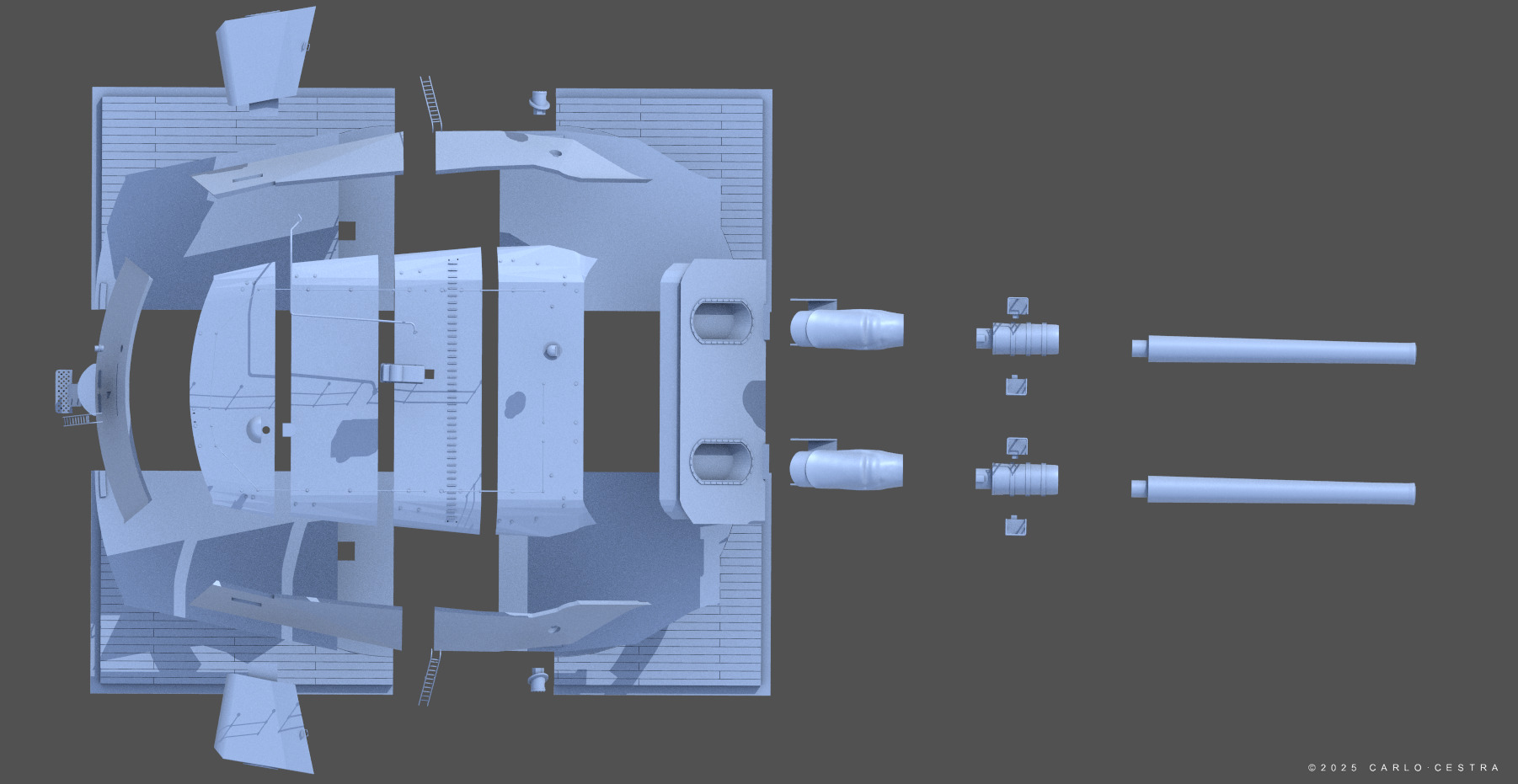 Super Yamato 51cm Twin Turret - 1-72 scale 3D print model_17