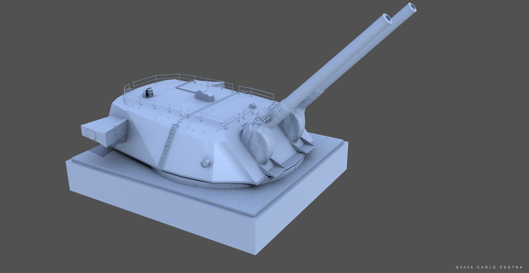 Super Yamato 51cm Twin Turret - 1-72 scale 3D print model_11