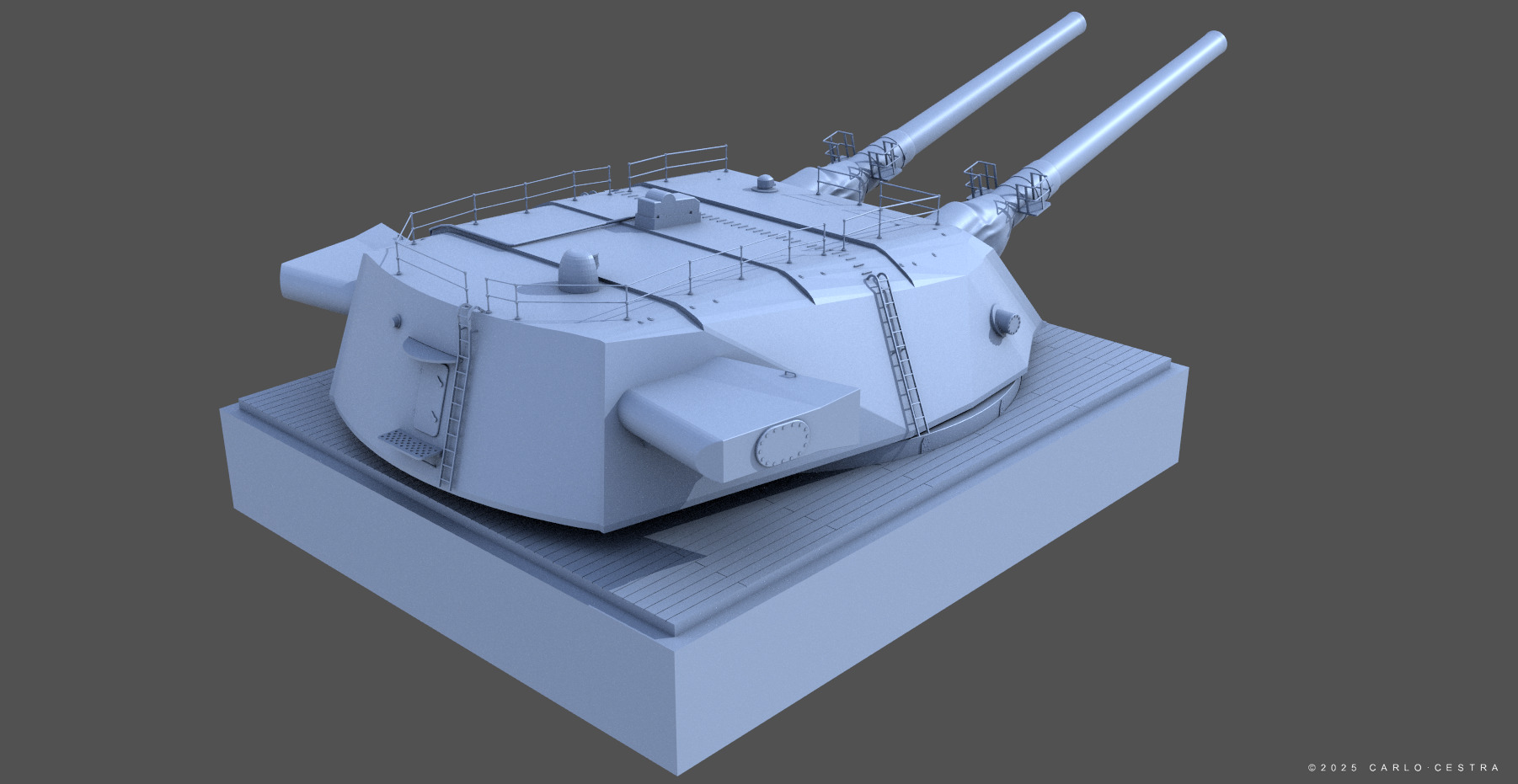Super Yamato 51cm Twin Turret - 1-72 scale 3D print model_5