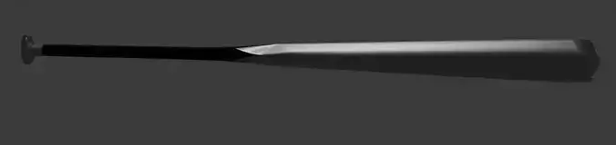 Low-Poly Metal Baseball Bat Game-Ready