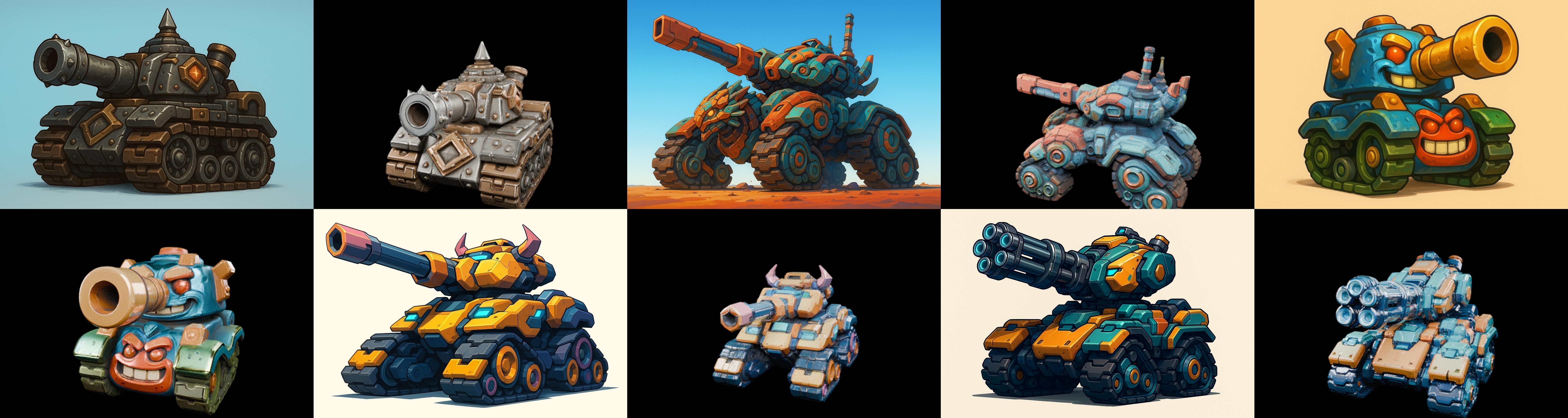 Tank Canon bundle 15 pack 33 glb Low-poly 3D model_3