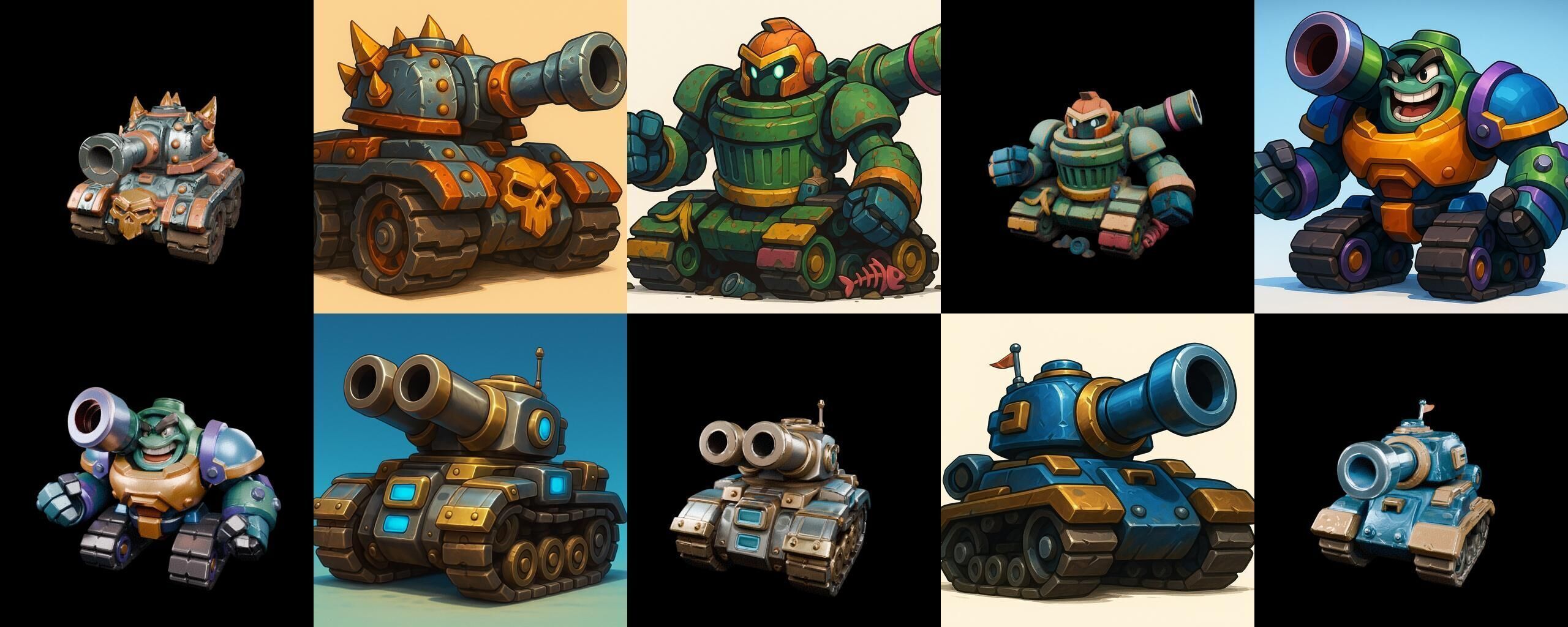 Tank Canon bundle 15 pack 33 glb Low-poly 3D model_4