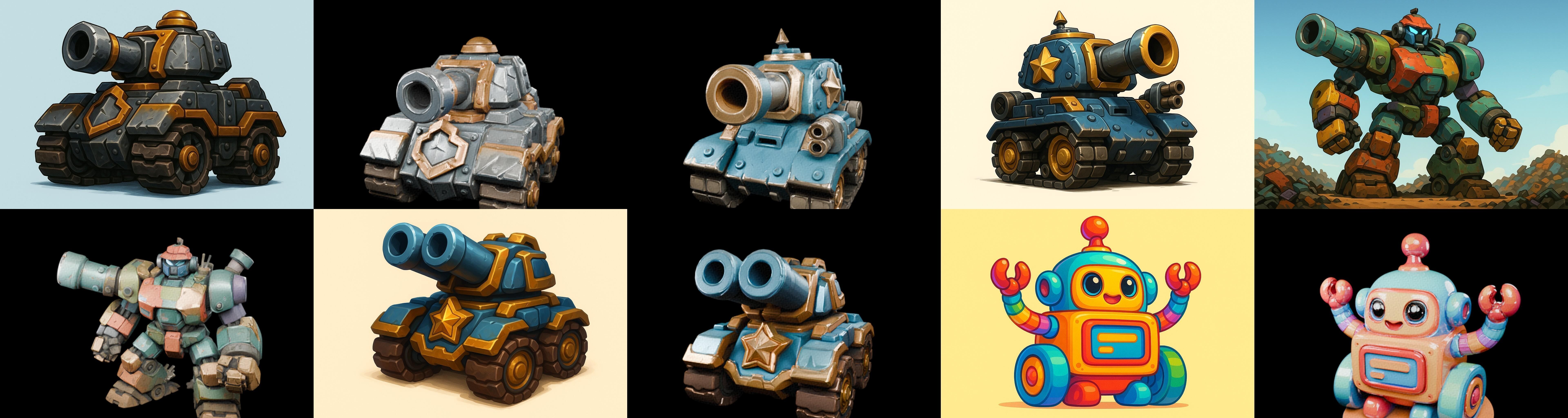 Tank Canon bundle 15 pack 33 glb Low-poly 3D model_5