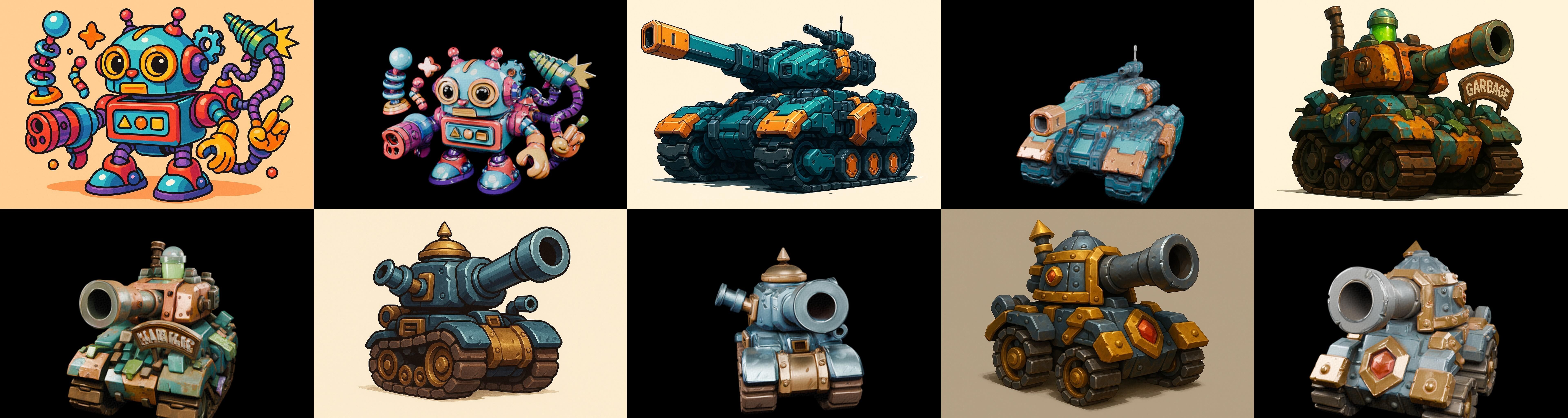Tank Canon bundle 15 pack 33 glb Low-poly 3D model_2