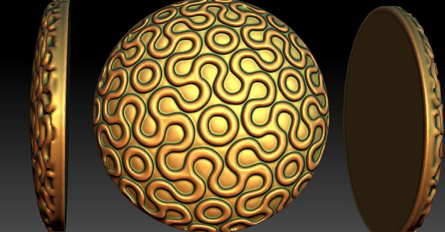 3 round pendant CNC Relief Model 3D print model_5