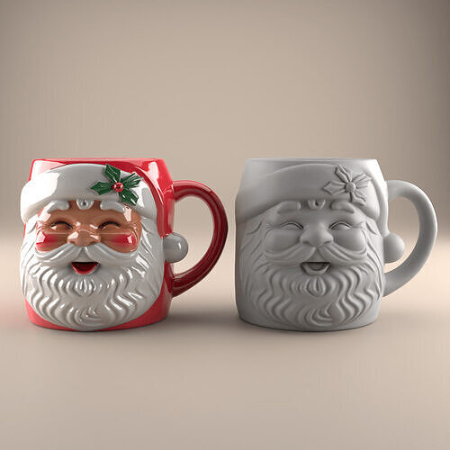 Santa Claus Mug planter urn candy container candle holder 3D print model