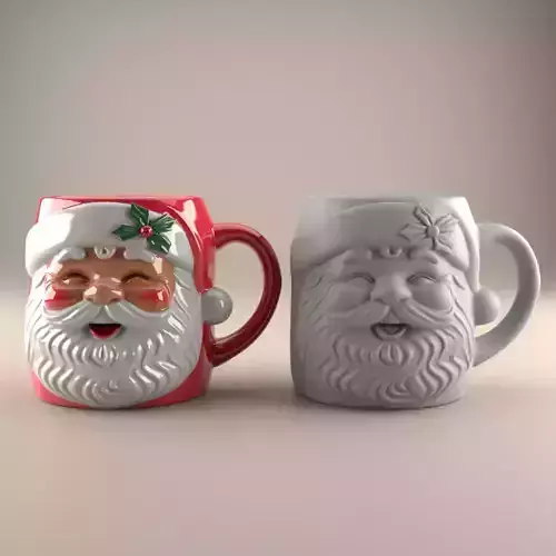Santa Claus Mug planter urn candy container candle holder 3D print model Santa Claus Mug planter urn candy container candle holder 3D print model