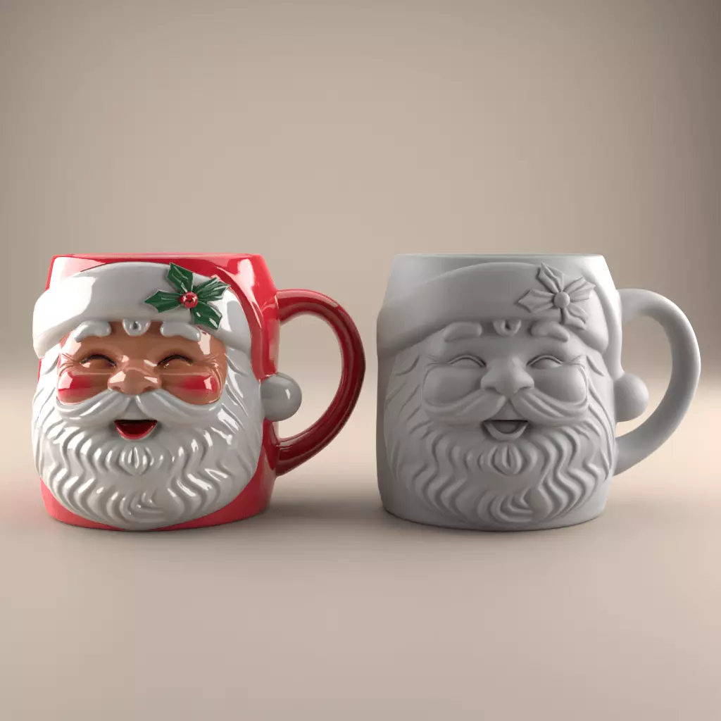 Santa Claus Mug planter urn candy container candle holder 3D print model_0