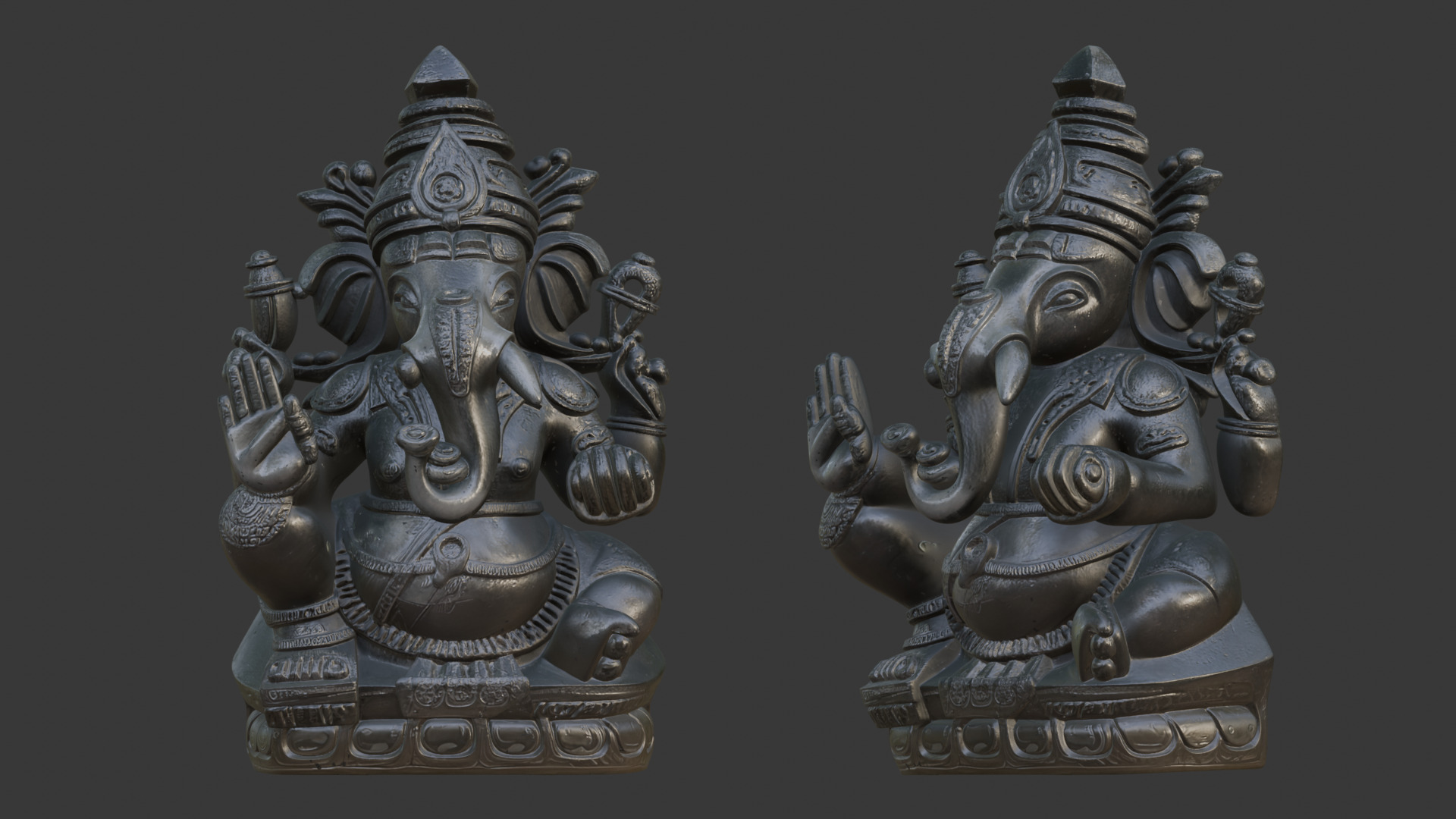 Ganesha Statue 3D Print Scan 3D model_1