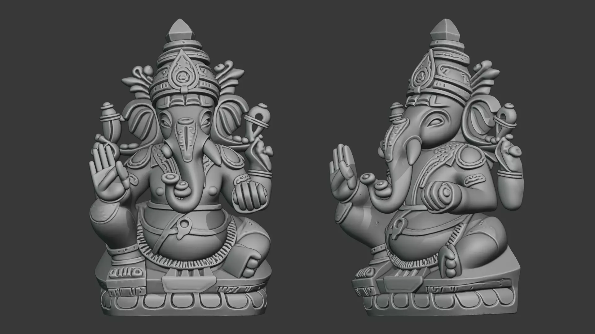 Ganesha Statue 3D Print Scan 3D model_0