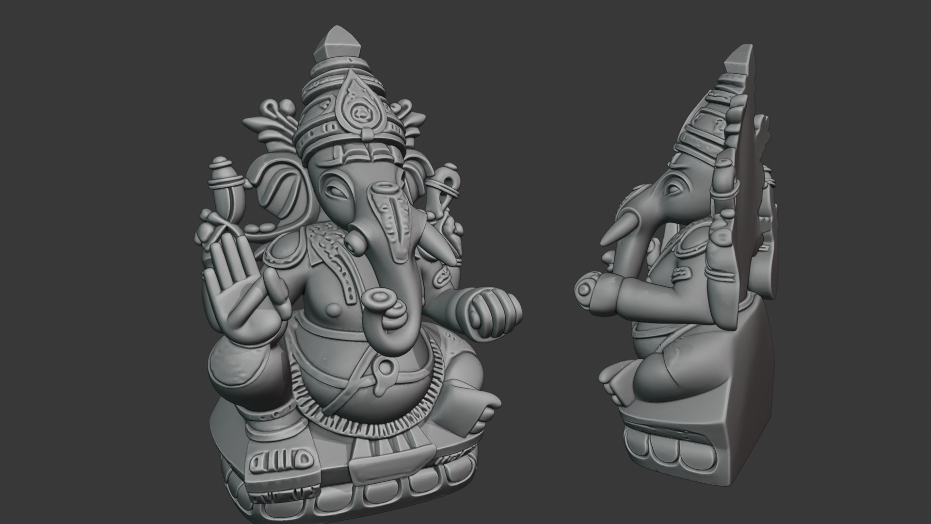 Ganesha Statue 3D Print Scan 3D model_4