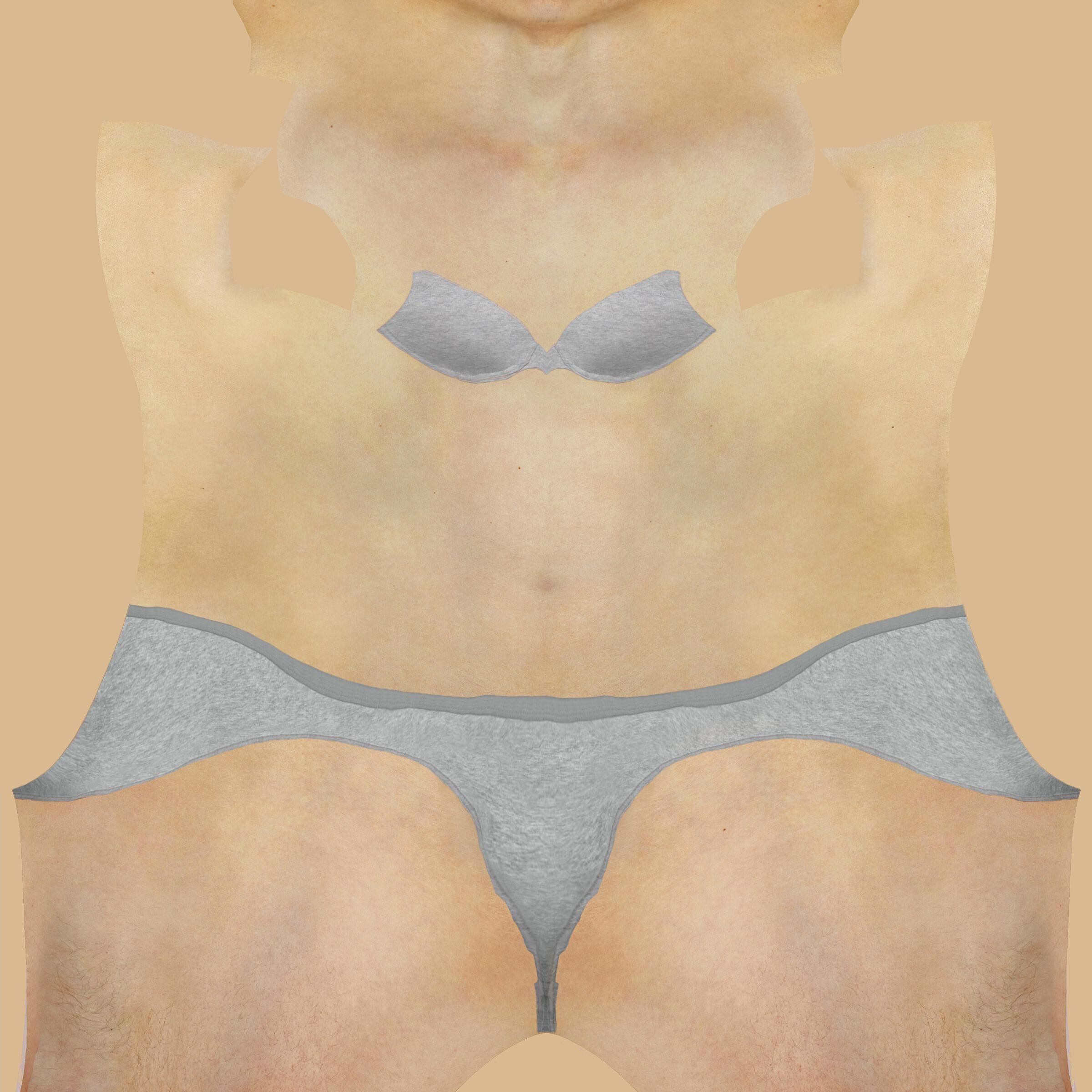 womens blazer and wide leg pant rigged model Low-poly 3D model_5