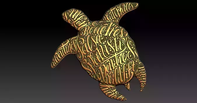1 turtle pendant  CNC Relief Model