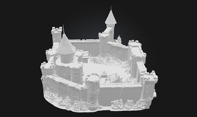 Fortress Haven Medieval Stronghold Model for Fantasy 3D model 6