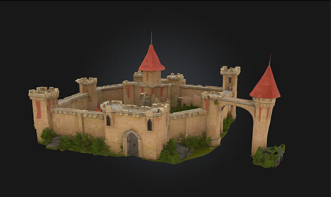Fortress Haven Medieval Stronghold Model for Fantasy 3D model