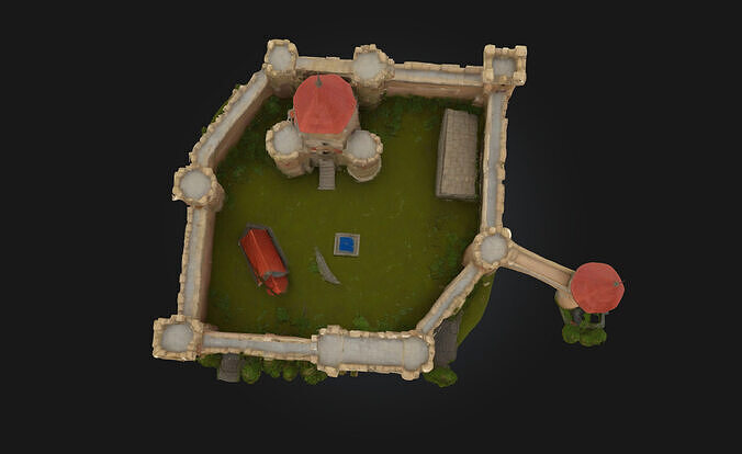 Fortress Haven Medieval Stronghold Model for Fantasy 3D model 3